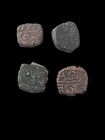 4 Pcs India  Dutch   1693 - 1698 Copper 1 Cash  Scarce 