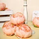10 Peach 3  Faux Silk Peony Flower Heads Wedding Party Events Home Decorations