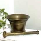 Antique Vintage Mortar   Pestle Solid Brass Apothecary Md Dr Pharmacist  Rx Herb