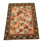 Handmade Autumn Scrap Patchwork Throw Quilt Floral Border 65x50 5 Soft Quilted