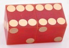 Silver Slipper Casino Las Vegas Nevada Dice Pair Red