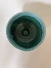 Vintage Mid Century Turquoise Drip Glaze Pedestal Vase