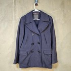 Vtg Abercrombie Fitch Italy Double Breasted Wool Peacoat Navy Blue M Y2k Preppy