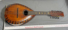 Antique Handmade Parquetry Wood Inlay 12-string Flat Back Mandolin Mandriola