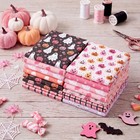 60 Pcs Pink Halloween Quilting Fabric Squares 10 X 10 Inch Pastel Pink And Black