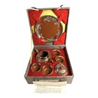 Vintage Yixing Silver Overlay 7 Piece Tea Set In Presentation Box