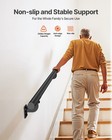 Vevor 7ft Wall Mounted Stair Handrail Black Aluminum Indoor Outdoor Railing