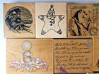 Huge Lot G  Vintage   Modern Wood Rubber Stamp Lot Of 24 Lg-3  12 -5 1 2  Mouse 