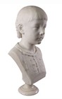 Launt Thompson - Large 19th Century Antique Carved Marble Bust Of A Girl - C1875
