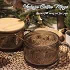  Vintage Coffee Mugs Set Of 2 Green  14 Oz Overnight Oats Containers Green-2