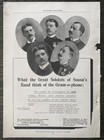 National Gram-o-phone Vtg 1898 Print Ad W john Philip Sousa s Band Member Photos