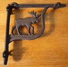 2 Moose Cast Iron Shelf Brackets Sculpture Rustic Cabin Lodge Log Home Decor New