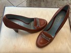 Lambertson Truex Brown Leather Heels  Italy  37 5  7 5 M  tiffany Co Blue Inside