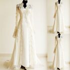 White Ivory  Lace Bridal Jackets Coat For Wedding Dress Long Sleeve Lace Cape