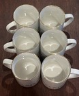 Set Of 6 1987 Arby   s Christmas Collection Coffee Mugs Holly Berries Gold Trim