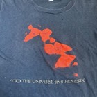 Vintage 1980 Jimi Hendrix 9 To The Universe T-shirt Black Red Size L