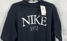 Nwt Nike Womens 1972 Retro Logo Loose Fit T-shirt Black Sz L