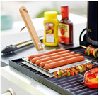 Large Stainless Steel Hot Dog Roller Grill With Wooden Handle   4 Skewers