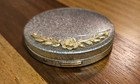 Vintage Powder Compact Mirror Dubarry Cloudsilk Silver Case Gold Rose Unused