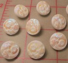 8 Vintage Medium Czech Glass Shank Buttons 4 Flower Design White Ab 3 4   18mm