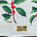 Vintage Kay Dee Linen Kitchen Tea Towel Holly And Berry Christmas Towel Nwt