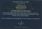 Tom Kane Authentic Signed Custom Autographed Trading Card Coa