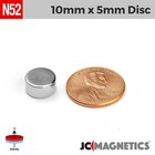 10mm X 5mm N52 Rare Earth Neodymium Magnet Discs 10x5mm