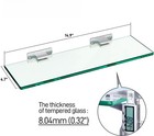 2 Pack Glass Shelf Shower Shelves Wall Mounted Shower Bathroom Storage Organizer