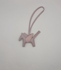 Herm  s Milo Lambskin Grigri Rodeo Pegase Bag Charm Rose Dragee