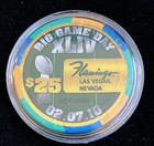 Big Game Day Xliv Flamingo Las Vegas  25 Gaming Chip Super Bowl 