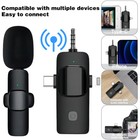 3 In 1 Lavalier Wireless Microphone Audio Video Recording Mic For Iphone Android
