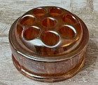 Vintage Marigold Iridescent Carnival Glass Flower Frog  8 Hole