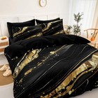 Black Gold Marble Comforter Set Queen 8 Piece Bed In A Bag Bedding