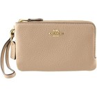 Nwt Coach Women s Outlet Double Corner Zip Wristlet - Beige One Size