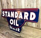 Standard Oil Gasoline Gas Large 24  Embossed Metal Steel Sign Garage Vintage New