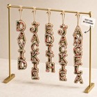 Gingerbread Letter Stocking Tag Wooden Ornament Personalized Gift