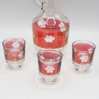 Italian Ruby Flash Decanter Cordial Shot Glasses Mcm Decanter Glasses Barware