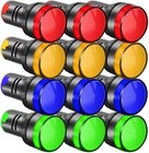 12pcs 22mm Ac dc 12-24v 20maled Power Indicator  Led Pilot Signal Light Panel   