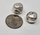 50 Pcs Old Silver Plate 12mm Round Nugget Seamless Metal Craft Beads