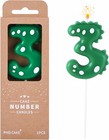 2 76 Inch Green Dinosaur 3 Number Birthday Candles  Dinosaur Number Candles     