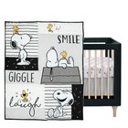 Lambs   Ivy Classic Snoopy White black gray 3-piece Baby Crib Bedding Set