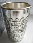 Ner Mitzvah Kiddush Wine Cup   Tray Set  Judaica nickel Plated  New In Box