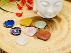 7 Chakra Heart Stones Set With Velvet Pouch  Polished Chakra Stones  Healing