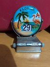 Vintage Metal Flip Mechanical Desk Perpetual Calendar Florida Beach Flamingo