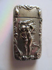 Antique Silver Plate American Art Nouveau Match Safe Vesta Case Ornate Matchbox