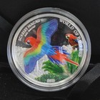 2016  Cook Islands  5 World Of Parrots  Scarlet Macaw Silver 3d Coin