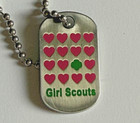 Girl Scouts Heart Necklace Charm Pendant Silver Tone On Chain