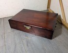 Vtg Mcm Eureka Mahogany Wood Silverware Flatware Storage Chest Case Brass F73