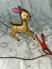 Rare Vtg 1940s Mechanical Tin Litho Marx Toys Walt Disney Bambi Working Toy