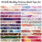 Mooker 48 Washi Tape Set  Marbled Patterns For Crafts   Journaling